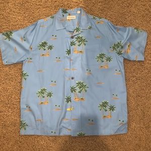 BRIGHT BLUE HAWAIIAN POLO